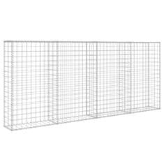 Vidaxl Gabionska stena s pokrovi iz pocinkanega jekla 200x20x85 cm