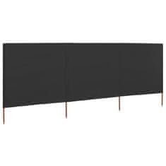 Vidaxl 3-panelni vetrobran tkanina 400x80 cm antraciten