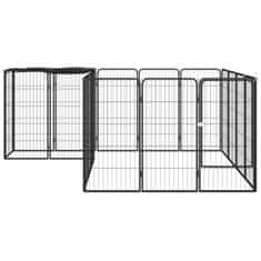 Vidaxl Pasja ograda z 18 paneli črna 50x100 cm prašno barvano jeklo