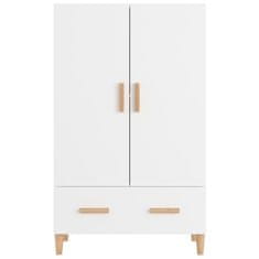 Vidaxl Visoka omarica visok sijaj bela 70x31x115 cm konstruiran les