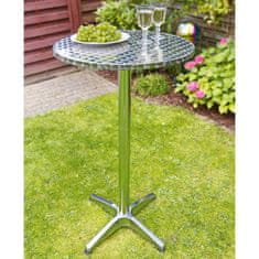 Vidaxl Zložljiva bistro barska miza iz aluminija okrogla 60x60x(58-115) cm