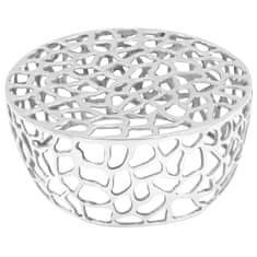 Vidaxl Klubska mizica iz litega aluminija 70x30 cm srebrna