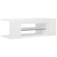 Vidaxl TV omarica z LED lučkami visok sijaj bela 90x39x30 cm