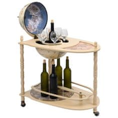Vidaxl Prostostoječi globus bar/stojalo za vino evkaliptus zelen