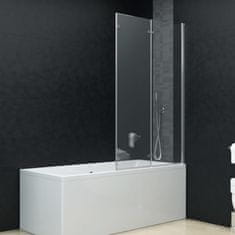 Vidaxl Zložljiva pregrada za tuš s 3 paneli ESG 130x138 cm