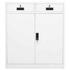 Vidaxl Pisarniška omara bela 90x40x102 cm jeklo