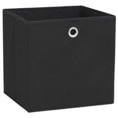 Vidaxl Škatle 10 kosov netkano blago 28x28x28 cm črne