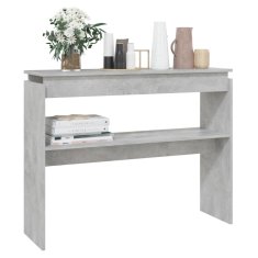 Vidaxl Konzolna mizica betonsko siva 102x30x80 cm iverna plošča
