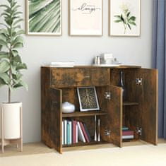 Vidaxl Komoda dimljeni hrast 88x30x70 cm konstruiran les