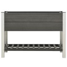 Vidaxl Visoka greda s polico 125x50x90 cm WPC siva