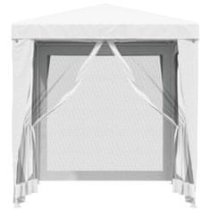 Vidaxl Vrtni šotor s 4 mrežastimi stranicami 2x2 m bel