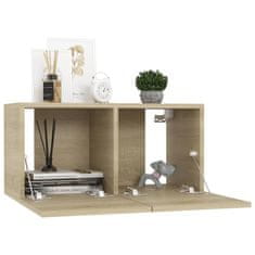 Vidaxl Viseče TV omarice 3 kosi sonoma hrast 60x30x30 cm