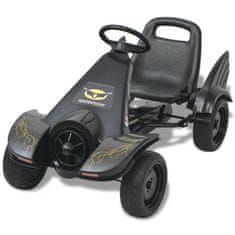 Vidaxl Gokart na Pedale z Nastavljivim Sedežem Črne Barve
