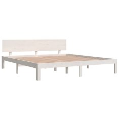 Vidaxl Posteljni okvir bel iz trdnega lesa 180x200 cm 6FT