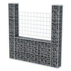 Vidaxl Gabionska košara U-oblike pocinkano jeklo 160x20x150 cm