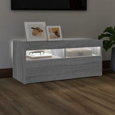 Vidaxl TV omarica z LED lučkami siva sonoma 90x35x40 cm
