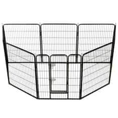 Vidaxl Ograda za pse z 8 jeklenimi paneli 80x100 cm črne barve