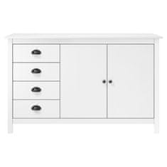 Vidaxl Komoda Hill bela 130x40x80 cm trdna borovina