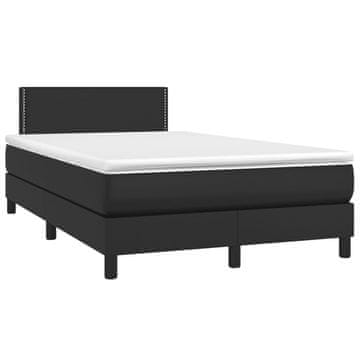 Vidaxl Box spring postelja z vzmetnico črna 120x190 cm umetno usnje