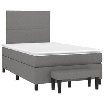 Vidaxl Box spring postelja z vzmetnico temno rjava 120x190 cm blago