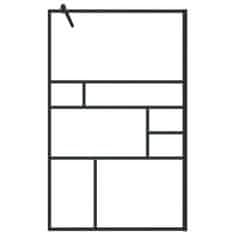 Vidaxl Pregrada za tuš s prozornim ESG steklom 100x195 cm črna
