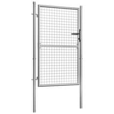 Vidaxl Vrtna vrata pocinkano jeklo 105x175 cm srebrna