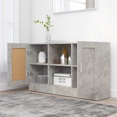 Vidaxl Komoda betonsko siva 120x30,5x70 cm iverna plošča