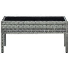 Vidaxl Vrtna miza siva 75x40x37 cm poli ratan