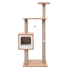 Greatstore Mačje drevo s praskalno podlogo iz sisala 123 cm