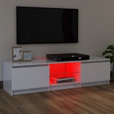 Vidaxl TV omarica z LED lučkami visok sijaj bela 120x30x35,5 cm