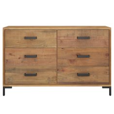 Vidaxl Komoda rjava 110x35x70 cm trdna borovina