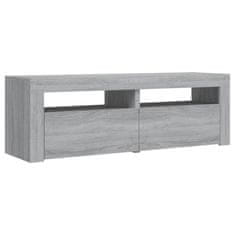 Vidaxl TV omarica z LED lučkami siva sonoma 120x35x40 cm
