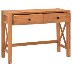 Vidaxl Pisalna miza z 2 predaloma 100x40x75 cm reciklirana tikovina