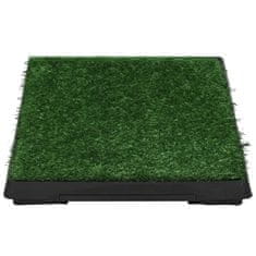 Greatstore Stranišče za domače živali z umetno travo zeleno 63x50x7 cm WC
