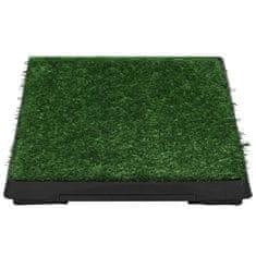 Vidaxl Stranišče za domače živali z umetno travo zeleno 63x50x7 cm WC