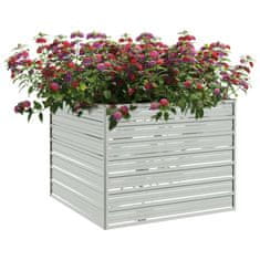 Vidaxl Visoka greda 100x100x77 cm pocinkano jeklo srebrna