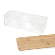 Homla SATNA posoda za bombažne tampone prozorna 23,3x9,5x7,1 cm