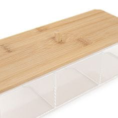 Homla SATNA posoda za bombažne tampone prozorna 23,3x9,5x7,1 cm