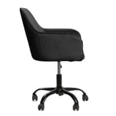 Homla TEILL velur vrtljivi stol črne barve 55x54,5x80-90cm