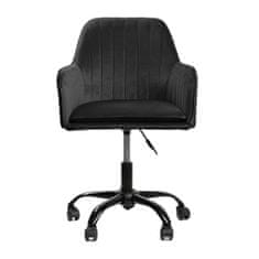 Homla TEILL velur vrtljivi stol črne barve 55x54,5x80-90cm