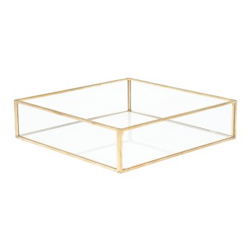 Homla Dekorativni zlati pladenj GRAZIA 18x18x4 cm