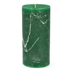 Homla RUSTIC zelena sveča 7x15 cm