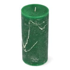 Homla RUSTIC zelena sveča 7x15 cm