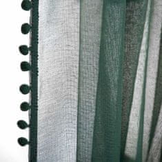 Homla ADI zavesa s pomponi zelena 140x250 cm