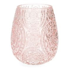 Homla ROSAS steklena svetilka roza 12x15 cm