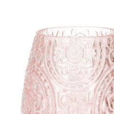 Homla ROSAS steklena svetilka roza 12x15 cm
