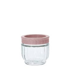 Homla TENZO steklena posoda z rožnatim vijačnim pokrovčkom 0,4 l