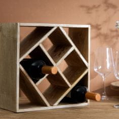 Homla SJAL MANGO leseno stojalo za vino 33x33 cm