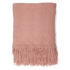 Homla LOOP odeja v krogličnem tkanju roza 130x170 cm