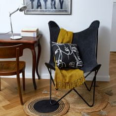 Homla BUTTERFLY nadomestni sedež za fotelj - črna tkanina 76x97 cm